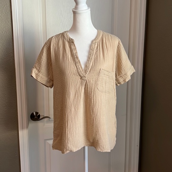 J. Crew Tops Jcrew Gauze Popover Poshmark